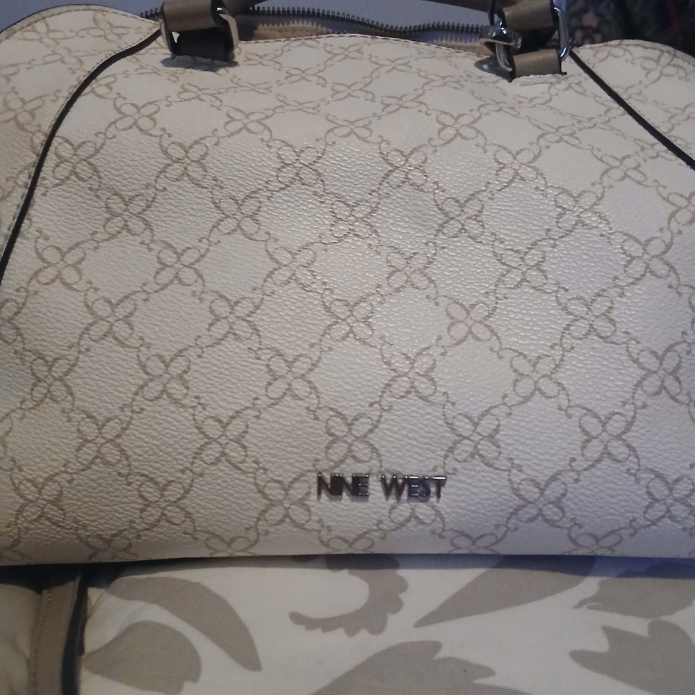 Nine West Cream Patterned Women's Bag